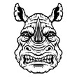 Rhinoceros head mascot.