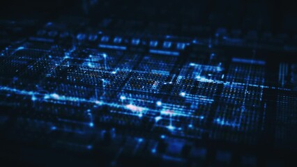 Aufkleber - Futuristic digital generated motion abstract matrix cyber environment big data analytic artificial intelligent metaverse simulation, head up display background
