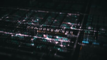 Aufkleber - Futuristic digital generated motion abstract matrix cyber environment big data analytic artificial intelligent metaverse simulation, head up display background