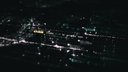 Aufkleber - Futuristic digital generated motion abstract matrix cyber environment big data analytic artificial intelligent metaverse simulation, head up display background