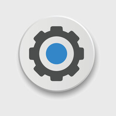 Wall Mural - setting/gear icon with button for ui, social media, website Isolated on white background. Multicolor icon
