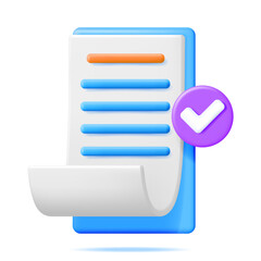 Poster - 3D Paper Clipboard Holder with Checklist Symbol