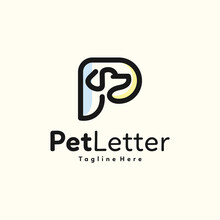 P Letter Dog Vector Logo