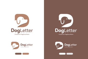 D letter dog vector logo icon