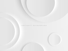 Gray Abstract Background With Realistic 3d Circle Pattern