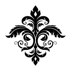 Wall Mural - Design for decorating vector illustrations. Traditional Thai art patterns in Damask style. Classic black and white ornament element. 