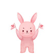 cute watercolor rabbit new year 2023 easter bunny png