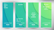 set of Modern Green color roll up business brochure flyer banner design vertical template, cover presentation background, modern publication x-banner and flag-banner, Roll up banner stand