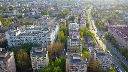 Canvas Print - Apartments in Sielce and Czerniakow areas od Warsaw, Poland, 4k video