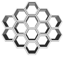 3Ds Hexagon Block Align To Many Shape, Blank Block For Add Your Text Or Wording