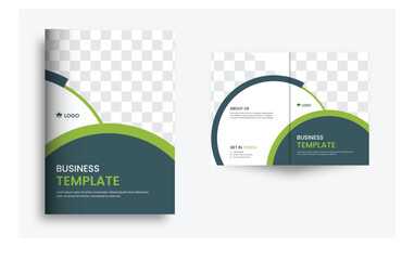 Wall Mural - Bifold corporate brochure design template 