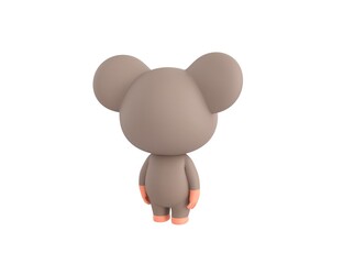 Little Rat character looking back in 3d rendering.