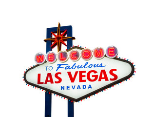 Welcome to Fabulous Las vegas Nevada sign board isolated