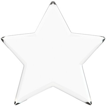 3d glass star icon, for UI, poster, banner, social media post. 3D rendering