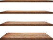 Leinwandbild Motiv collection of wooden shelves on an isolated 