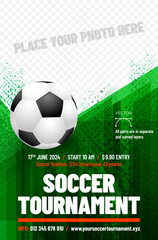 Wall Mural - soccer - football tournament poster template with ball