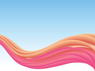 Poster - Glossy Blend Waves Movement On Blue Background, Abstract Background for your Business Presentation.