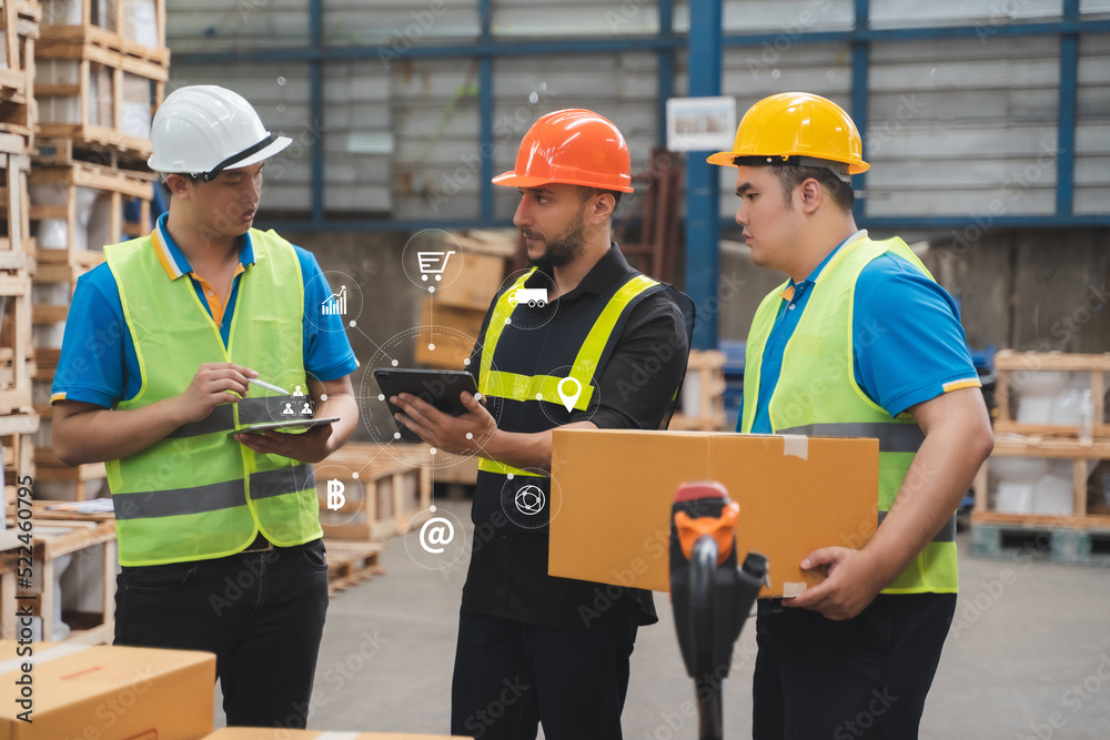 digital internet network iot Smart logistics Warehouse management ...
