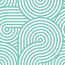 Blue Seamless Abstract Pattern With Twisted Lines. Stripes
