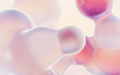 Wall Mural - Transparent gradient bubbles, 3d rendering.