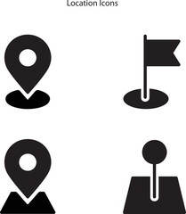 Poster - Location icon set isolated on white background. Location icon in trendy design style for web site and mobile app. Location vector icon modern and simple symbol. 