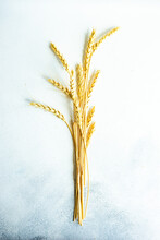 Overhead View Of Ears Of Wheat On A Table
