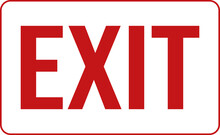 exit sign with red text