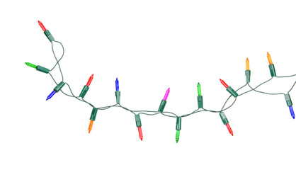 Wall Mural - christmas lights string isolated on white background with clipping path.
