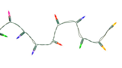 Wall Mural - christmas lights string isolated on white background with clipping path.