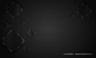 Wall Mural - Modern luxury black background with freckles and white shine geometric shape.