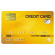 Yellow Credit Card mockup, Cutout.