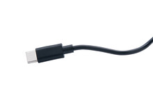 USB Type C Cable Isolated On White Background. With Clipping Path