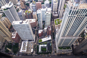 Fototapete - Chicago Illinois with modern buildings seen from above