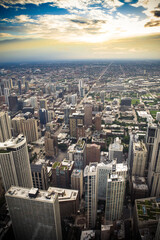Wall Mural - Chicago Illinois with modern buildings seen from above