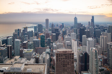 Fototapete - Chicago Illinois with modern buildings seen from above