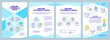 © IMG visuals icons - Online tutorials ideas turquoise brochure template. Leaflet design with linear icons. Editable 4 vector layouts for presentation, annual reports. Arial-Black, Myriad Pro-Regular fonts used