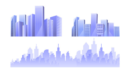 Wall Mural - Cityscape skyline or skyscraper buildings elements collections 