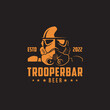 Trooper helmet bar tap house retro logo design