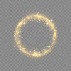 Poster - gold rings glowing light sparkles, lighting effect