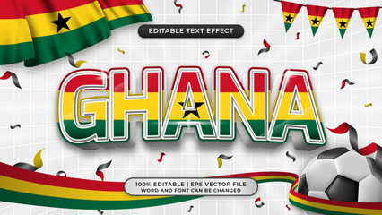 Wall Mural - ghana football world cup background theme editable text style effect