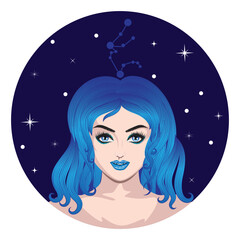 Wall Mural - Aquarius girl avatar