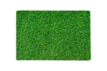 Artificial green carpet grass isolated on transparent background - PNG format.
