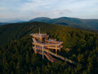 A mountain watchtower Stezka Valaska in Beskydy natural preserve in the Czech Republic. High quality photo