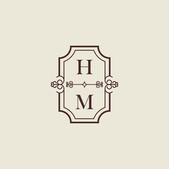 Poster - HM vintage initial monogram logo which is good for digital branding or print
