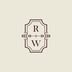 Poster - RW vintage initial monogram logo which is good for digital branding or print