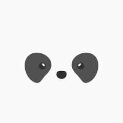 Wall Mural - Simple face of Panda. Animal Face Illustration. Isolated Vector Illustration.