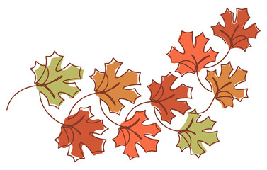 Wall Mural - maple leaf branch decorative vector illustration