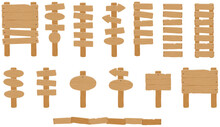 色々なタイプのシンプルな木製の案内立て看板セット／（オーク素材風）EPS推奨