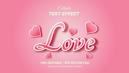 Canvas Print - love 3d editable text effect
