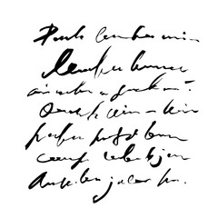 Aufkleber - Handwritten abstract text illustration, vector monochrome script background, hand drawn illustration